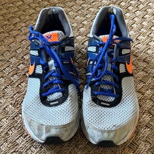 Nike Men’s Sneakers - Gray, Blue, and Orange